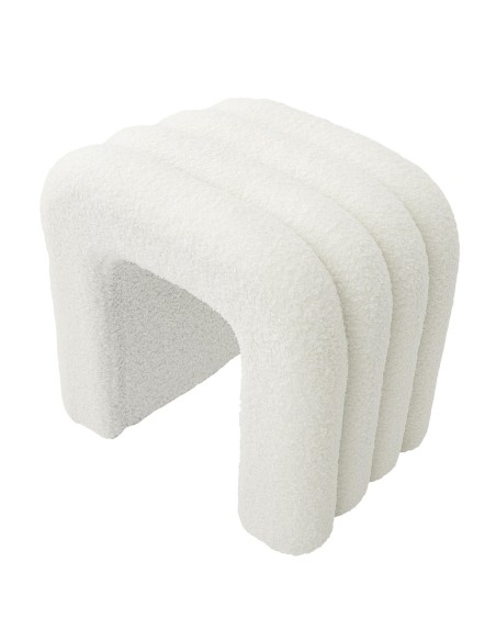 Pouf ARC bouclette Archy Blanc Home Deco Factory