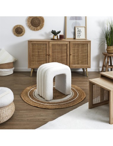 Pouf ARC bouclette Archy Blanc Home Deco Factory