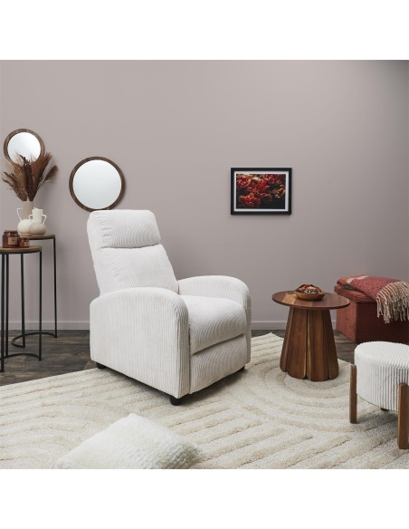 Fauteuil dream côtelé Scott Beige Home Deco Factory