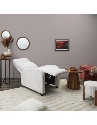 Fauteuil dream côtelé Scott Beige Home Deco Factory