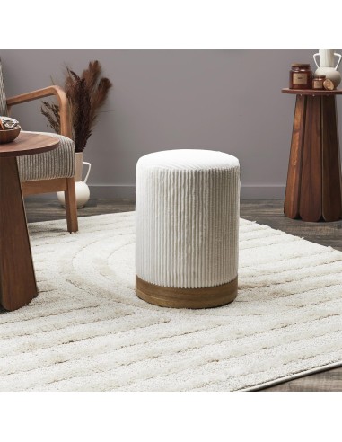 Pouf côtelé Scott Beige Home Deco Factory