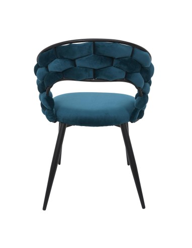 Fauteuil En Velours Sawyer Bleu Canard Home Deco Factory