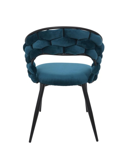 Fauteuil En Velours Sawyer Bleu Canard Home Deco Factory