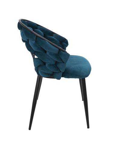 Fauteuil En Velours Sawyer Bleu Canard Home Deco Factory