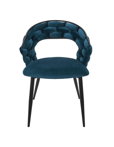 Fauteuil En Velours Sawyer Bleu Canard Home Deco Factory