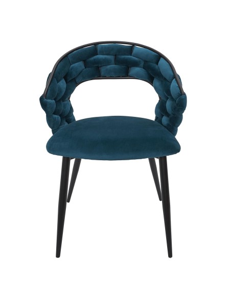 Fauteuil En Velours Sawyer Bleu Canard Home Deco Factory