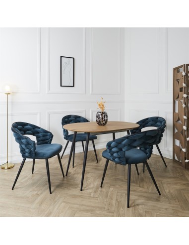 Fauteuil En Velours Sawyer Bleu Canard Home Deco Factory