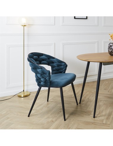 Fauteuil En Velours Sawyer Bleu Canard Home Deco Factory