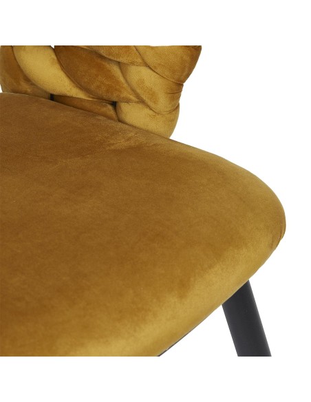Fauteuil En Velours Sawyer Jaune Home Deco Factory