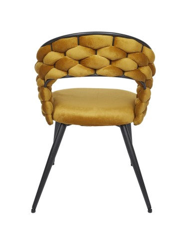 Fauteuil En Velours Sawyer Jaune Home Deco Factory