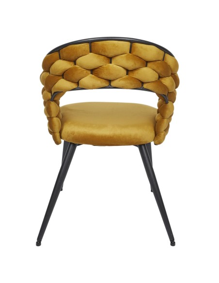 Fauteuil En Velours Sawyer Jaune Home Deco Factory