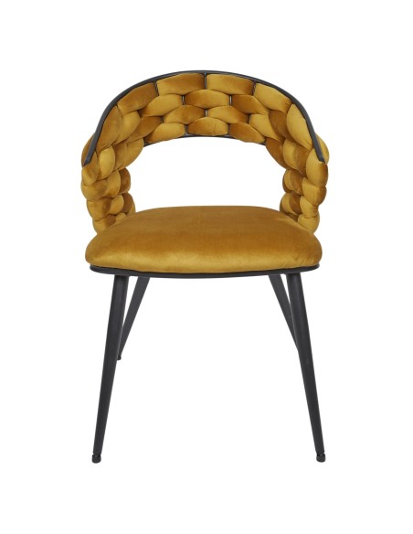 Fauteuil En Velours Sawyer Jaune Home Deco Factory