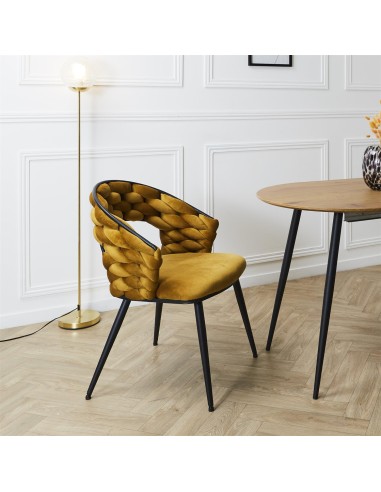 Fauteuil En Velours Sawyer Jaune Home Deco Factory