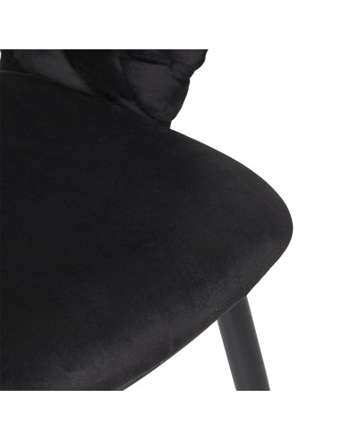 Fauteuil En Velours Sawyer Noir Home Deco Factory