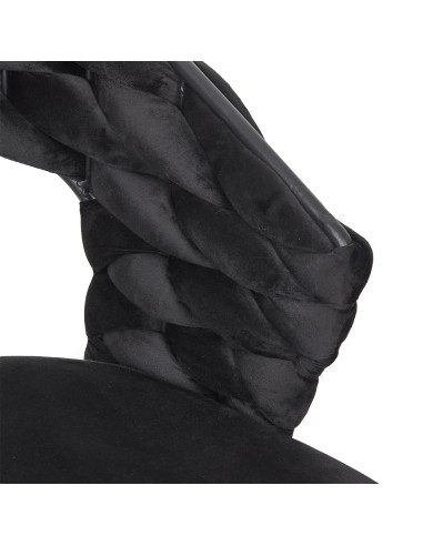 Fauteuil En Velours Sawyer Noir Home Deco Factory