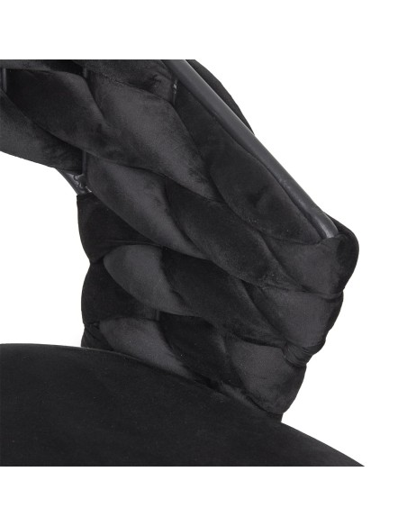 Fauteuil En Velours Sawyer Noir Home Deco Factory