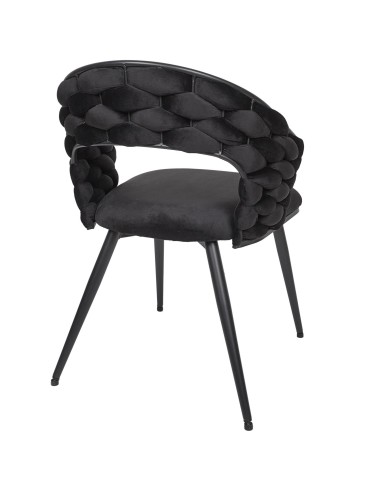 Fauteuil En Velours Sawyer Noir Home Deco Factory