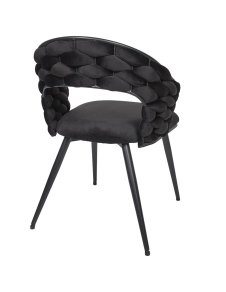 Fauteuil En Velours Sawyer Noir Home Deco Factory