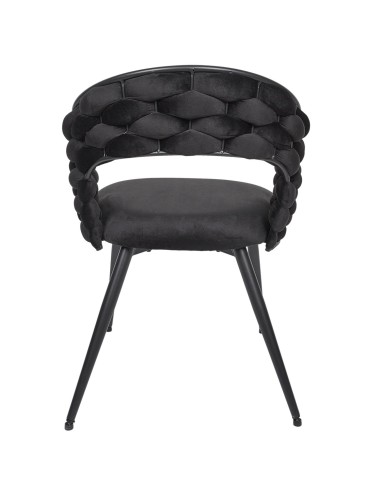 Fauteuil En Velours Sawyer Noir Home Deco Factory