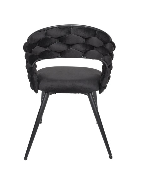 Fauteuil En Velours Sawyer Noir Home Deco Factory