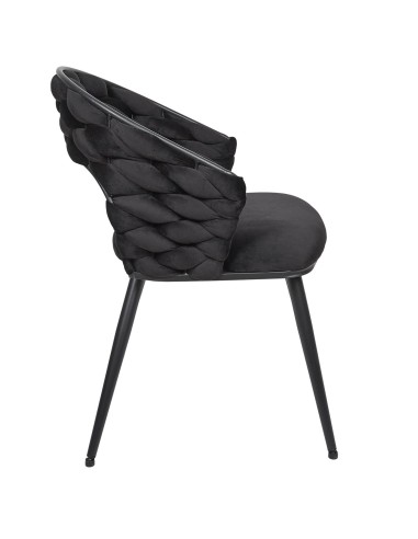 Fauteuil En Velours Sawyer Noir Home Deco Factory