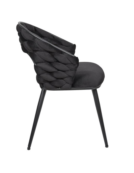 Fauteuil En Velours Sawyer Noir Home Deco Factory