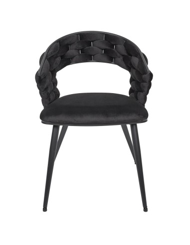 Fauteuil En Velours Sawyer Noir Home Deco Factory