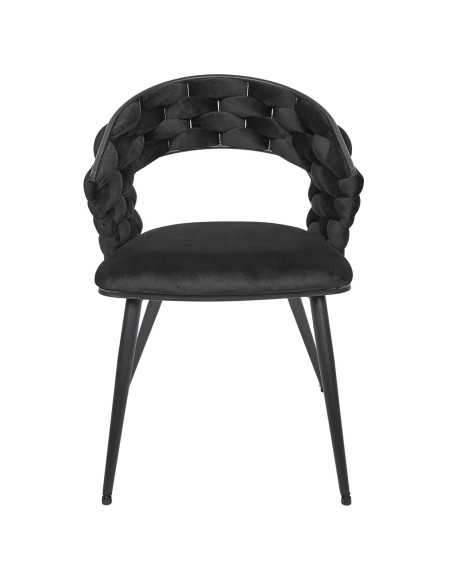 Fauteuil En Velours Sawyer Noir Home Deco Factory