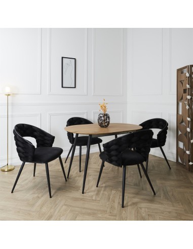 Fauteuil En Velours Sawyer Noir Home Deco Factory