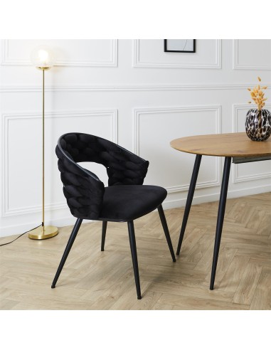 Fauteuil En Velours Sawyer Noir Home Deco Factory
