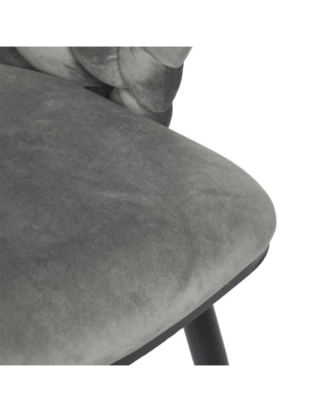 Fauteuil En Velours Sawyer Gris Home Deco Factory