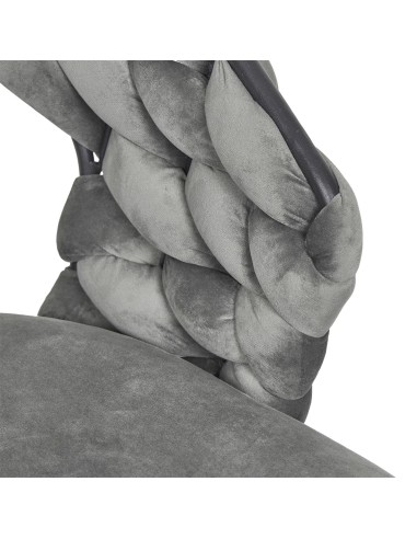 Fauteuil En Velours Sawyer Gris Home Deco Factory