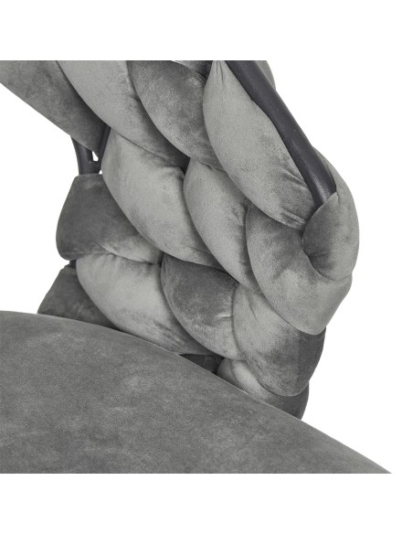 Fauteuil En Velours Sawyer Gris Home Deco Factory