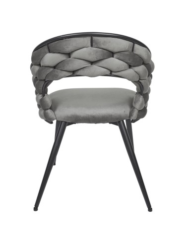 Fauteuil En Velours Sawyer Gris Home Deco Factory