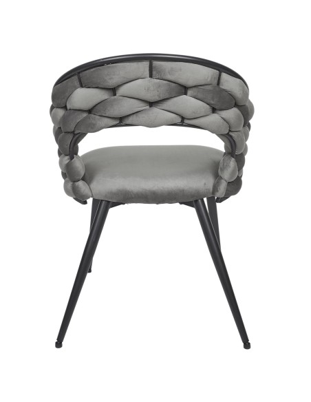 Fauteuil En Velours Sawyer Gris Home Deco Factory