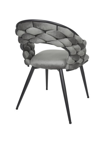 Fauteuil En Velours Sawyer Gris Home Deco Factory