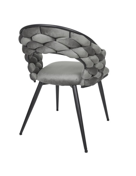 Fauteuil En Velours Sawyer Gris Home Deco Factory