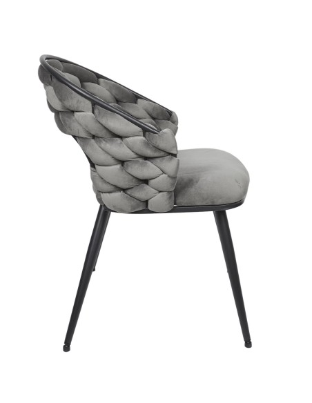 Fauteuil En Velours Sawyer Gris Home Deco Factory