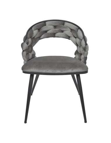 Fauteuil En Velours Sawyer Gris Home Deco Factory