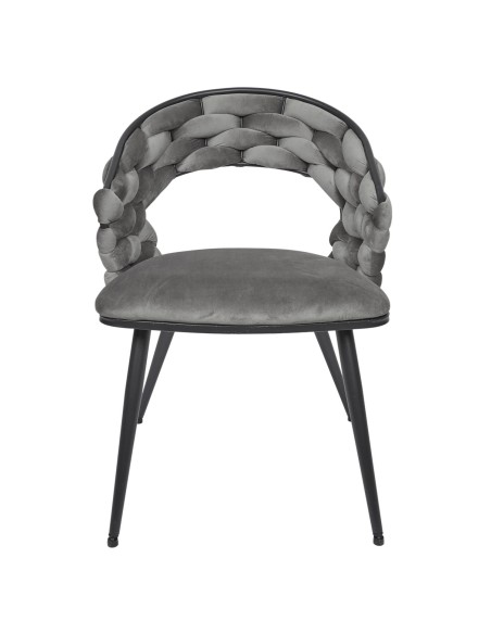 Fauteuil En Velours Sawyer Gris Home Deco Factory