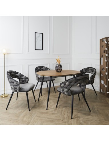 Fauteuil En Velours Sawyer Gris Home Deco Factory