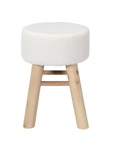 Tabouret bouclette Hera Blanc Home Deco Factory
