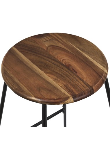 Tabouret de bar Acacia Marron Home Deco Factory