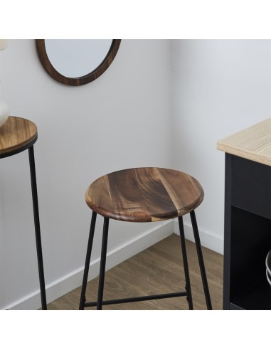 Tabouret de bar Acacia Marron Home Deco Factory