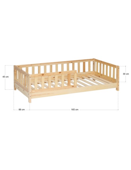 Lit Barrière Enfant Petit Dreamer 80x160 Beige - Laïba Kids