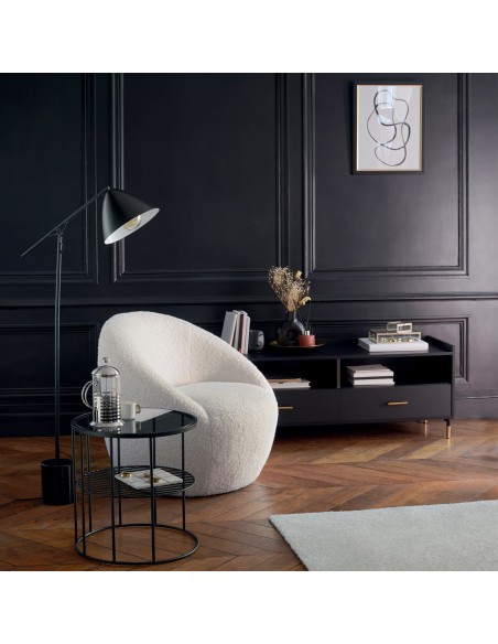 Meuble TV Avec 2 Tiroirs Tedy Noir - Atmosphera