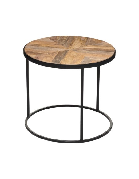 Lot de 2 tables gigognes Basile Marron - Atmosphera