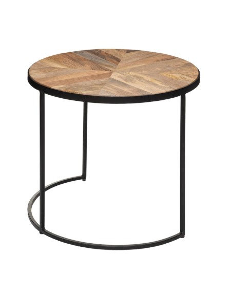 Lot de 2 tables gigognes Basile Marron - Atmosphera