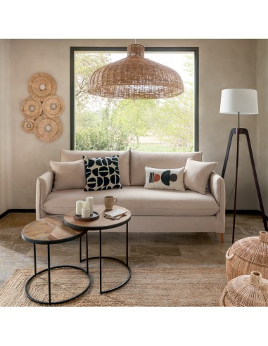 Lot de 2 tables gigognes Basile Marron - Atmosphera