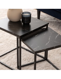 Lot de 2 tables café Jones Noires - Atmosphera 2